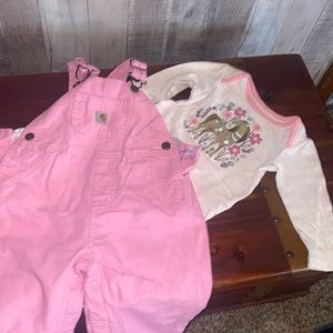 Carhartt flannel lined overall set